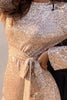 Załaduj obraz do przeglądarki galerii, Długie Rękawy Brokatowa Sukienki Koktajlowe Z Wydrążonym Wydrążeniem