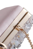 Rhinestone Light Pink Sparkly Evening Clutch Torba