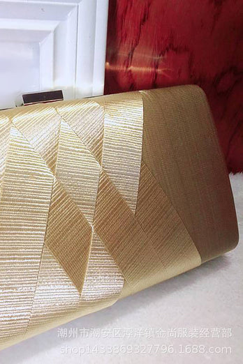 Golden Glitter Evening Clutch Bag z frędzlami