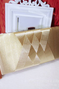 Golden Glitter Evening Clutch Bag z frędzlami