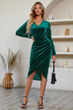 Czarna sukienka z długim rękawem Velvet Holiday Party
