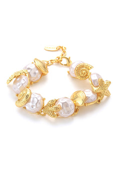 Bransoletka ze złotych pereł w stylu vintage
