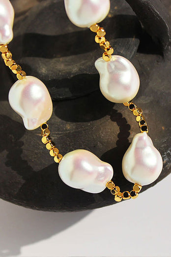 Naszyjnik ze złota perły o specjalnym kształcie