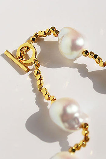 Naszyjnik ze złota perły o specjalnym kształcie