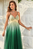 Załaduj obraz do przeglądarki galerii, Zielona Cienkich Ramiączkach Sukienki Na Studniówke