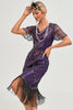 Załaduj obraz do przeglądarki galerii, Błyszcząca Ciemnozielona Sukienka Flapper Z Frędzlami