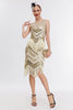 Załaduj obraz do przeglądarki galerii, Błyszcząca Szampańska Cekiny Sukienka Lata 20 Wielki Gatsby