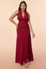 Załaduj obraz do przeglądarki galerii, Burgundia Długa Sukienka Na Studniówkę z Falbankami z Rozcięciem