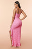Załaduj obraz do przeglądarki galerii, Różowa Asymetryczna Długa Sukienka Syrenka Na Studniówkę z Koronki