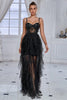 Załaduj obraz do przeglądarki galerii, Czarna Cienkich Ramiączkach Lustro Sukienki Na Komunie