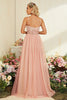 Załaduj obraz do przeglądarki galerii, Różowe Cienkich Ramiączkach Sukienka Na Studniówkę Z Rozcięciem