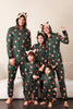Załaduj obraz do przeglądarki galerii, Ciemnozielona rodzinna rodzinna świąteczna piżama jednoczęściowa z nadrukiem