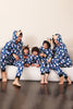 Załaduj obraz do przeglądarki galerii, Bałwan Nadruk Niebieski Rodzinny Dopasowany Świąteczny Jednoczęściowy Piżama