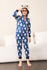 Załaduj obraz do przeglądarki galerii, Bałwan Nadruk Niebieski Rodzinny Dopasowany Świąteczny Jednoczęściowy Piżama