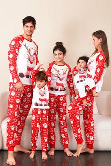 Rodzinna Świąteczna Piżama Z Nadrukiem Czerwonego Jelenia