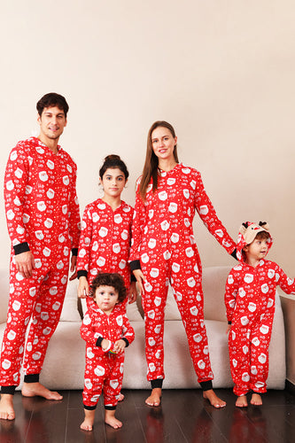 Rodzinna Czerwona Świąteczna Piżama Z Nadrukiem Claus