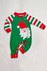 Załaduj obraz do przeglądarki galerii, Zielono-Czerwone Paski Świąteczny Zestaw Piżam Rodzinnych Świętego Mikołaja