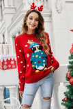 Świąteczny Niebieski Sweter Z Dzianiny Penguin