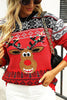 Załaduj obraz do przeglądarki galerii, Świąteczny Czerwony Sweter Z Dzianiny Elk