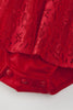 Załaduj obraz do przeglądarki galerii, Czerwone Koronkowe Sukienki I Koszulka Z Długimi Rękawami Rodzinne Dopasowane Stroje