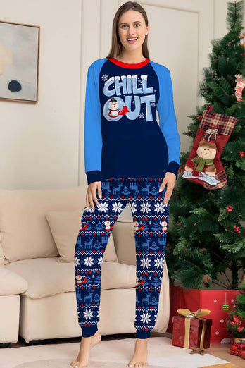 Świąteczny rodzinny zestaw piżam Navy Chill Out