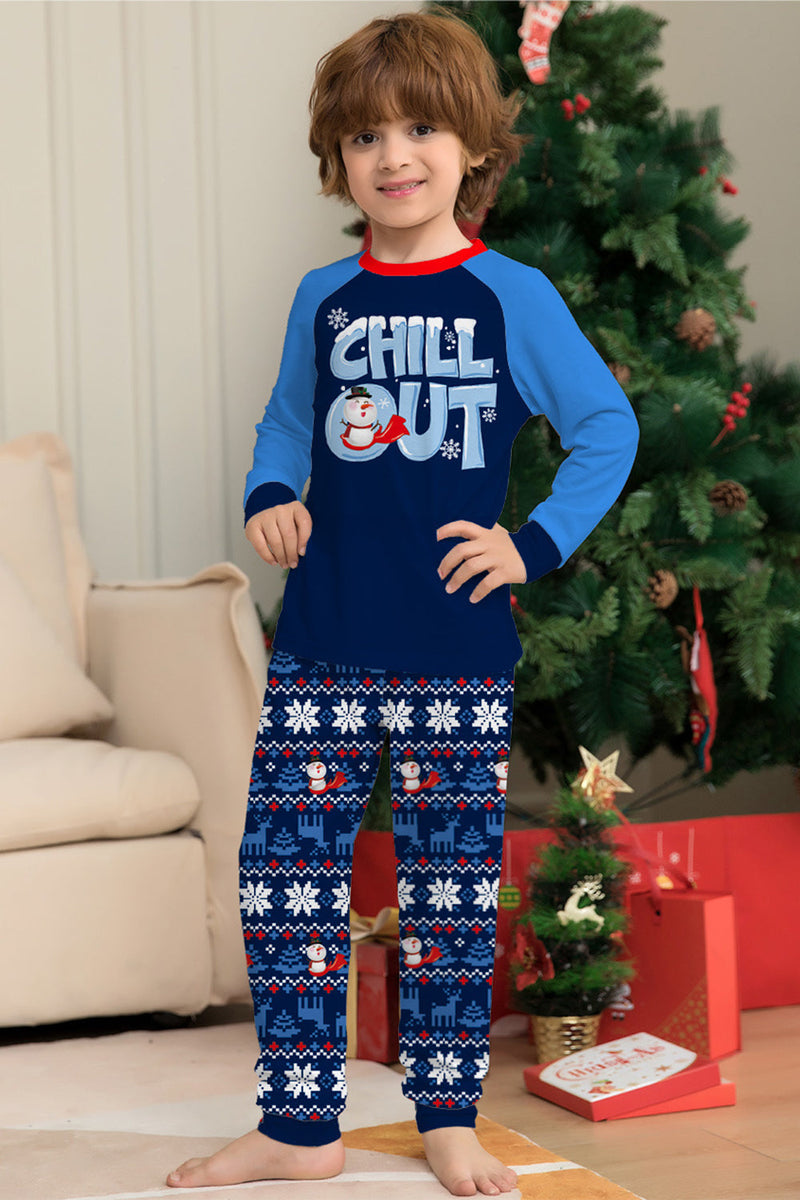 Załaduj obraz do przeglądarki galerii, Świąteczny rodzinny zestaw piżam Navy Chill Out