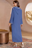 Załaduj obraz do przeglądarki galerii, Abaya Niebieskie długie rękawy z kapturem
