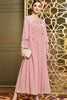 Załaduj obraz do przeglądarki galerii, Różowa Sukienka Kaftan z Koralikami z Dlugim Rekawem
