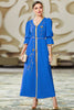 Załaduj obraz do przeglądarki galerii, Niebieska Dekolt V Abaya Sukienka