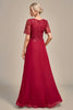 Załaduj obraz do przeglądarki galerii, Burgundia Sukienki Na Wesele Dla Mamy z Aplikacjami