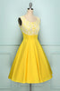 Załaduj obraz do przeglądarki galerii, Żółta Zapinana Sukienka Vintage