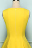 Załaduj obraz do przeglądarki galerii, Żółta Zapinana Sukienka Vintage
