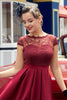 Załaduj obraz do przeglądarki galerii, Bordowa Sukienka Retro w stylu lat 50-tych z Koronką