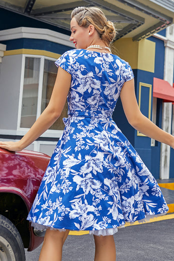 Sukienka Swing z Nadrukiem w stylu lat 50-tych