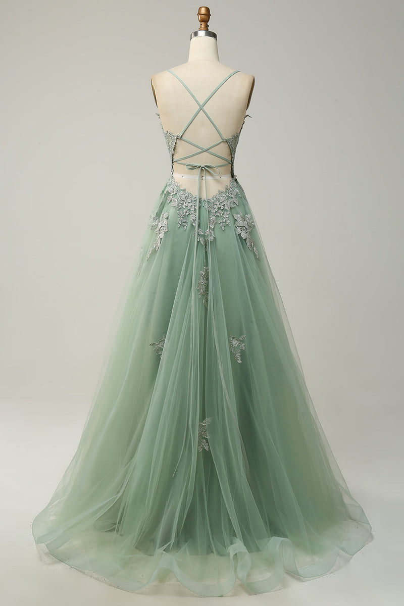 Załaduj obraz do przeglądarki galerii, Jasnofioletowa Długa Sukienki Na Studniówke z Aplikacjami