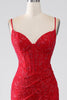 Załaduj obraz do przeglądarki galerii, Czerwona Koronkowa Sukienka Syrenka Na Studniówkę Z Rozcięciem