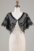 Załaduj obraz do przeglądarki galerii, Glitter Black Sequins 1920s Cape with Beading