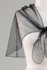 Załaduj obraz do przeglądarki galerii, Czarny tiul 1920s peleryna z perłami