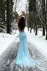 Załaduj obraz do przeglądarki galerii, Syrenka Niebieska Długie Sukienka Na Studniówke