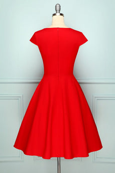 Czerwona Sukienka W Stylu Lat 50