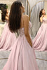 Załaduj obraz do przeglądarki galerii, Błyszczący Różowa Linia Z Aplikacją Długa Gorsetowa Sukienka Na Studniówkę