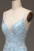 Załaduj obraz do przeglądarki galerii, Niebieska Tiulowa Sukienka Na Studniówkę Syrenka Z Koralikami