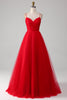 Załaduj obraz do przeglądarki galerii, Tiulowa Czerwona Sukienki Na Studniówke w Kształcie Litery A