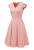 Załaduj obraz do przeglądarki galerii, Różowa Krótki Rękaw Sukienki Lata 50