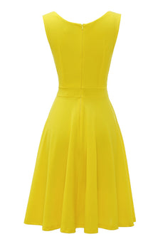 Żółta Sukienka Lata 50 Na Ramiączkach