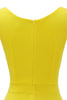 Załaduj obraz do przeglądarki galerii, Żółta Sukienka Lata 50 Na Ramiączkach