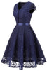 Załaduj obraz do przeglądarki galerii, Granatowa sukienka druhna z dekoltem w serek