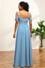 Załaduj obraz do przeglądarki galerii, Niebieska Szyfonowa Sukienki Dla Druhny