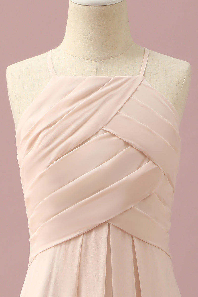 Załaduj obraz do przeglądarki galerii, Ivory Halter A-Line Szyfonowa sukienka dla druhen Junior