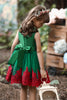Załaduj obraz do przeglądarki galerii, Zielono-czerwona Sukienki Dziewczęce z cekinami
